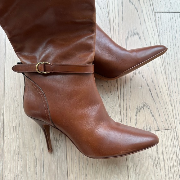 Ralph Lauren Brown Real Leather Boots Lined with Suede - Picture 5 of 5